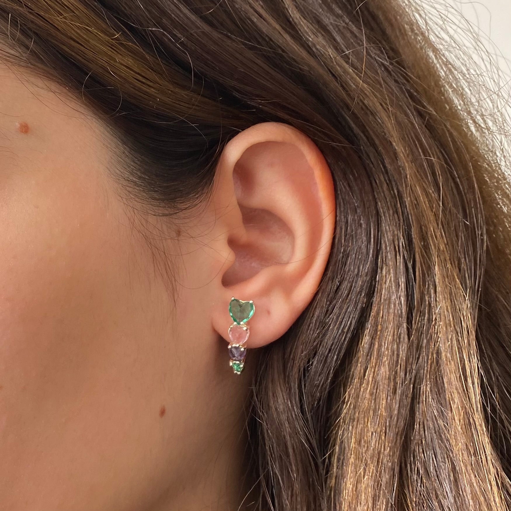 Brinco Corações Coloridos