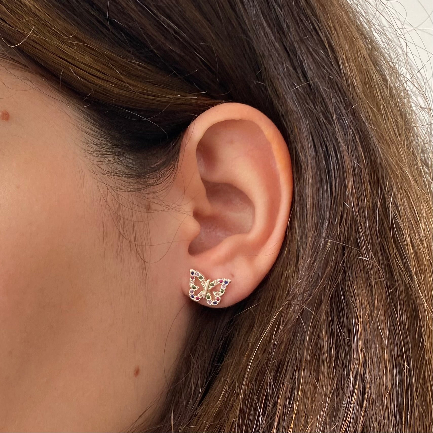 Brinco Borboleta Colorida