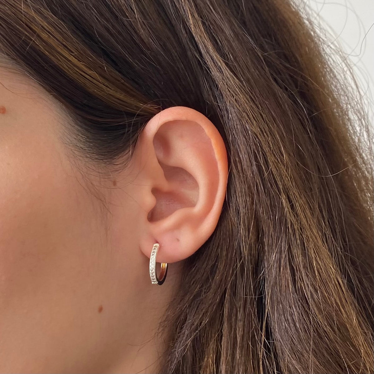 Brinco Argola Fechada Strass