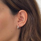 Brinco Argola Coração Strass