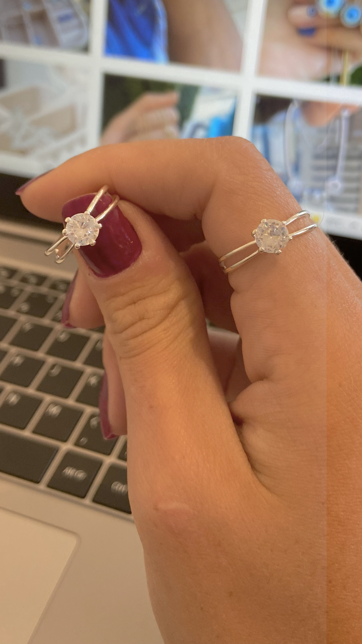 Anel Solitário Duas Fendas