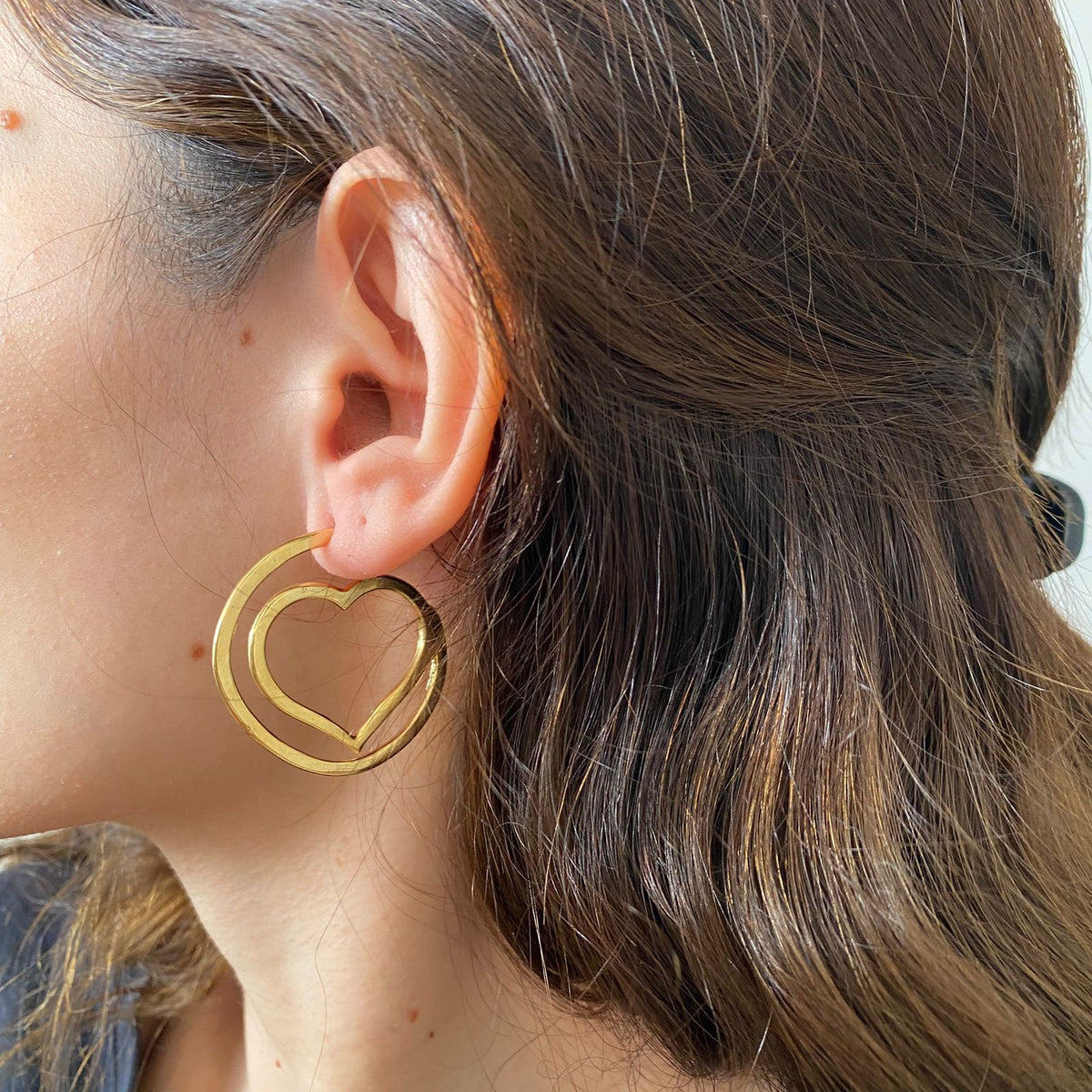 Brinco Argola Coração