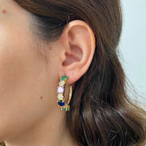 Brinco Pedras Coloridas