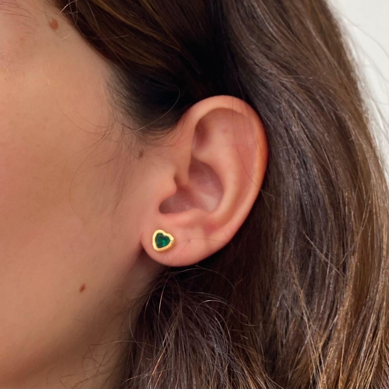 Brinco Coração Verde