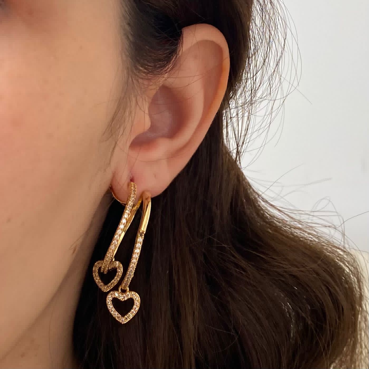 Brinco Argola Dupla Coração